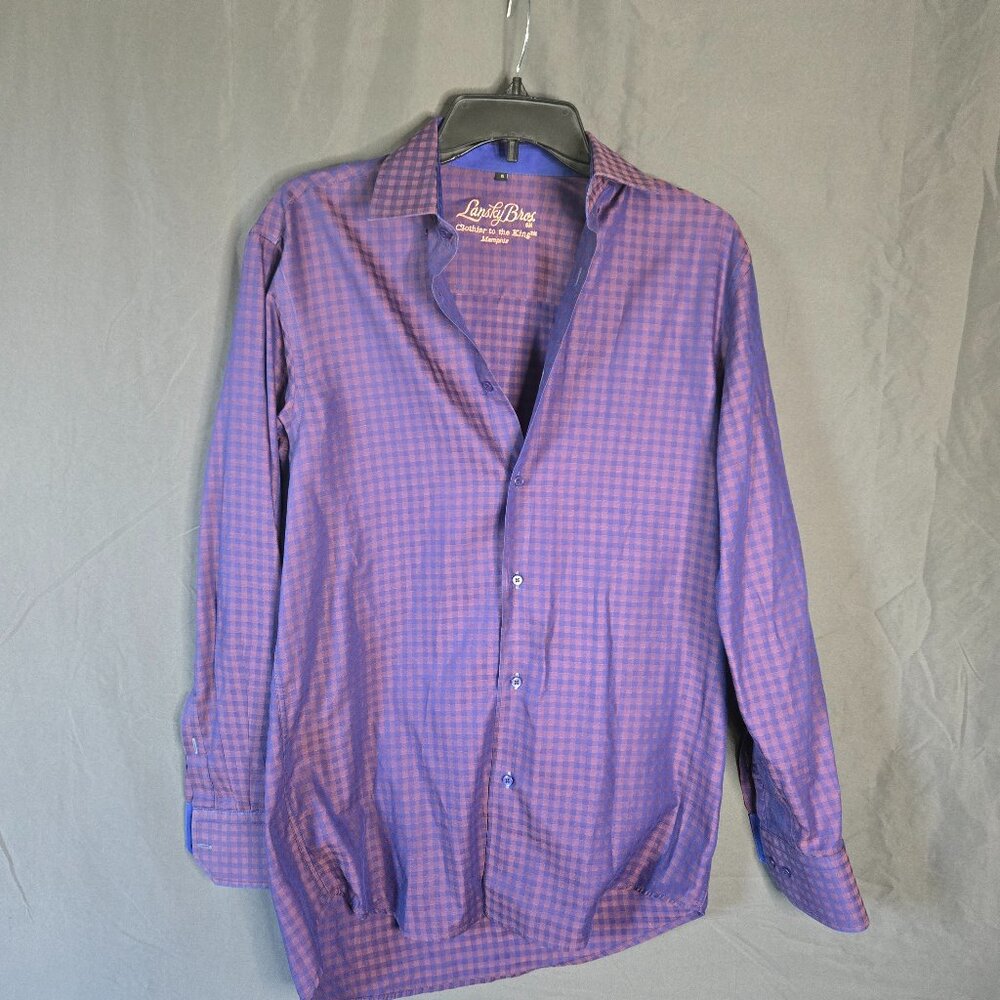 Lansky Bros Clothier to the King Memphis Men’s Long Sleeve Shirt S Purple